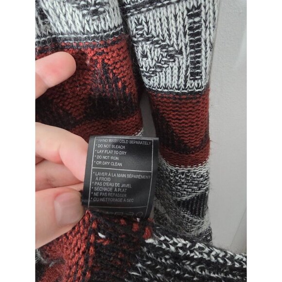 BB Dakota Open Cardigan OS Aztec Southwestern Fringe Stretch Casual Boho Black - Picture 10 of 11